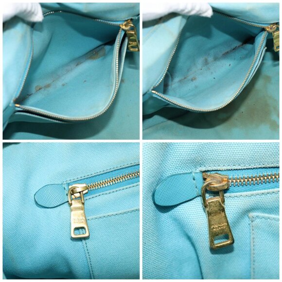 PRADA Canapa GM Hand Bag Canvas 2way Light Blue - Picture 15 of 15